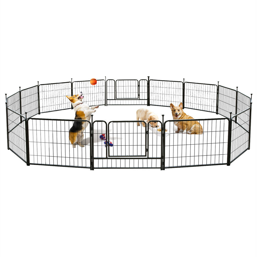 Pet Playpen Pet Fence for Small Animals Puppy Outdoor Indoor Foldable 8 Panels 24 inch 