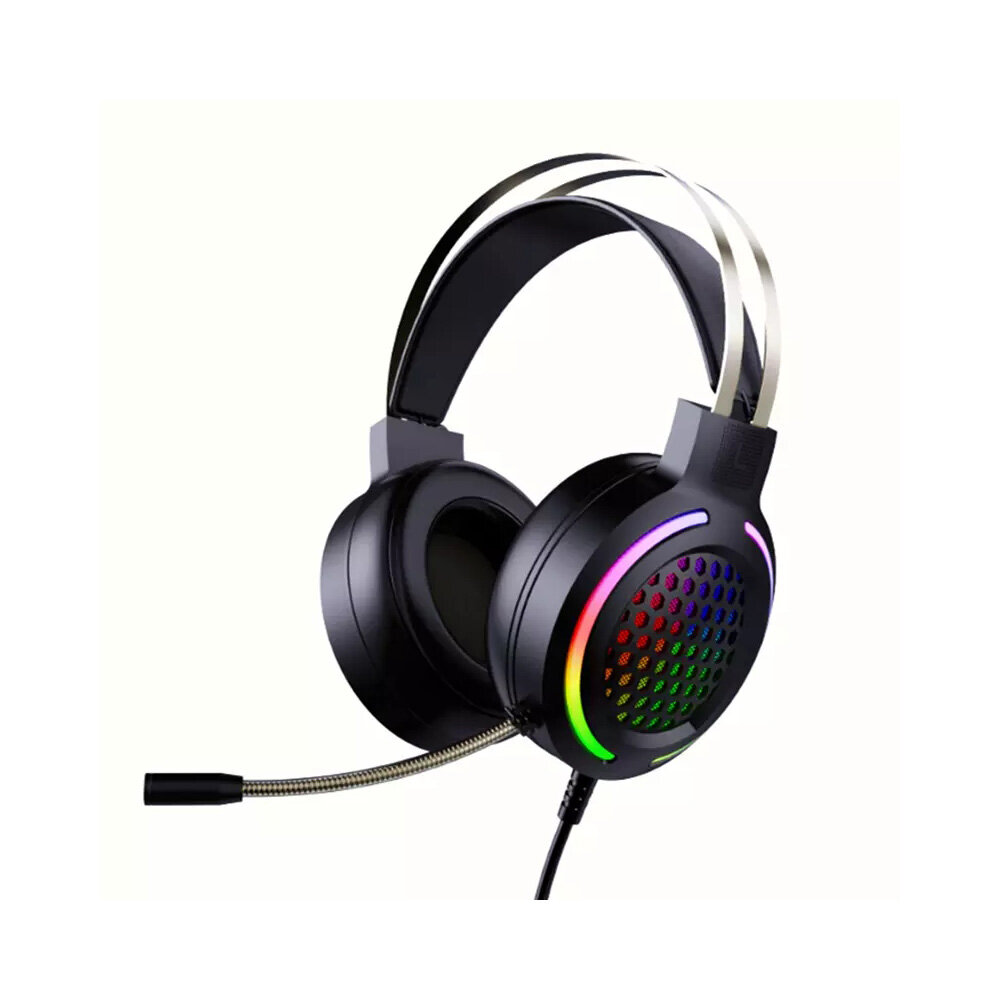 WH H500 Gaming Headset 7.1 Virtual Surround Sound 50mm Unit RGB dynamic breathing Light Headphone Omni-directional Micro