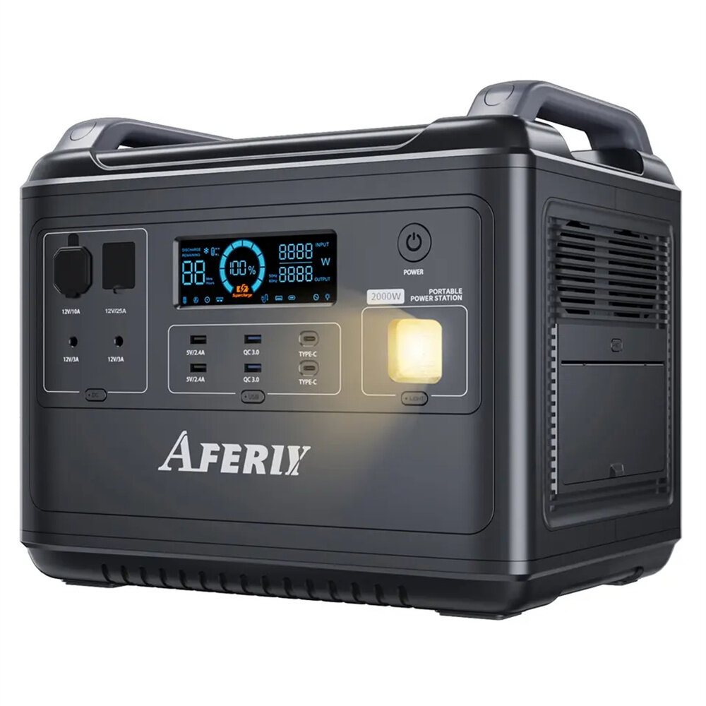 [EU Direct] Aferiy 2001A 2000W 1997Wh LiFePO4 Portable Power Station 624000mAh UPS Pure Sine Wave 16 Output Ports Campin