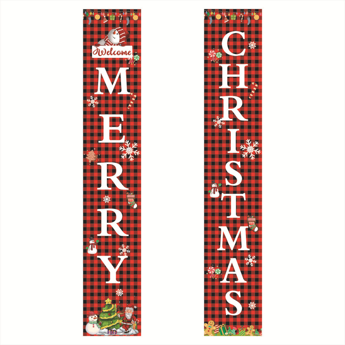 Merry Christmas Porch Banner Sign Door Banner Home Hanging Christmas Ornaments For Christmas Party D