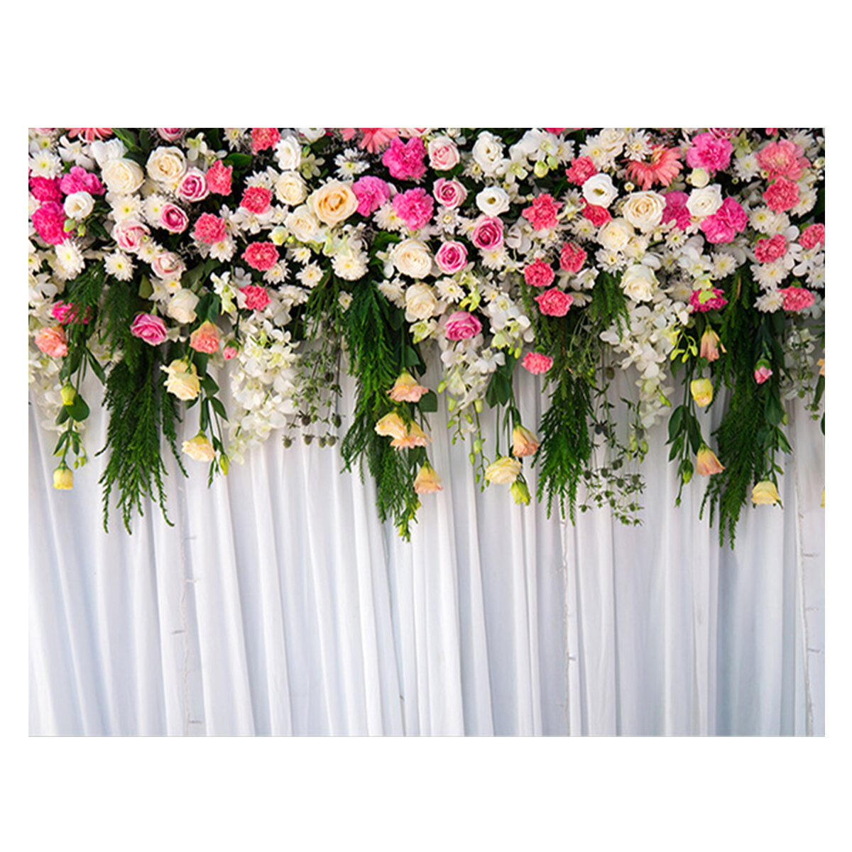 5x3FT 7x5FT Flower Wall Studio Silk Backdrop Photography Prop Photo Background