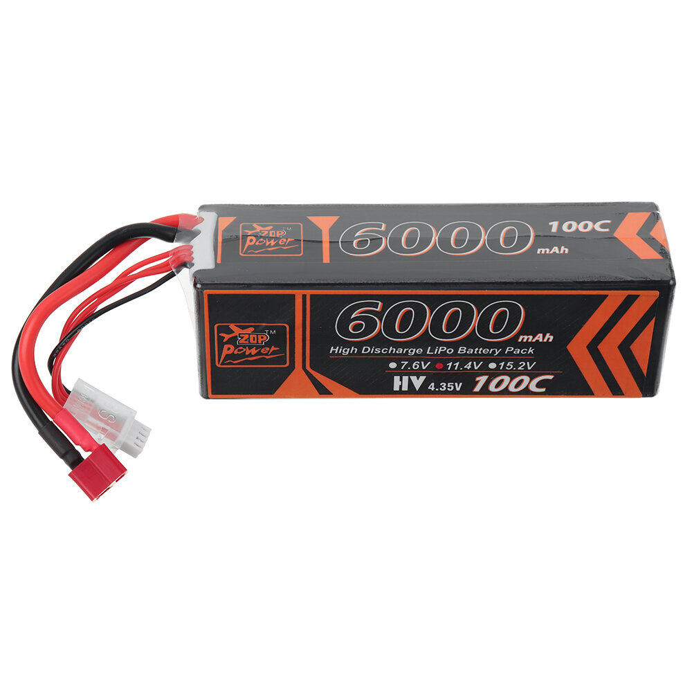 ZOP Power 11.4V 6000mAh 100C 3S LiPo Battery T Deans Plug for RC Car