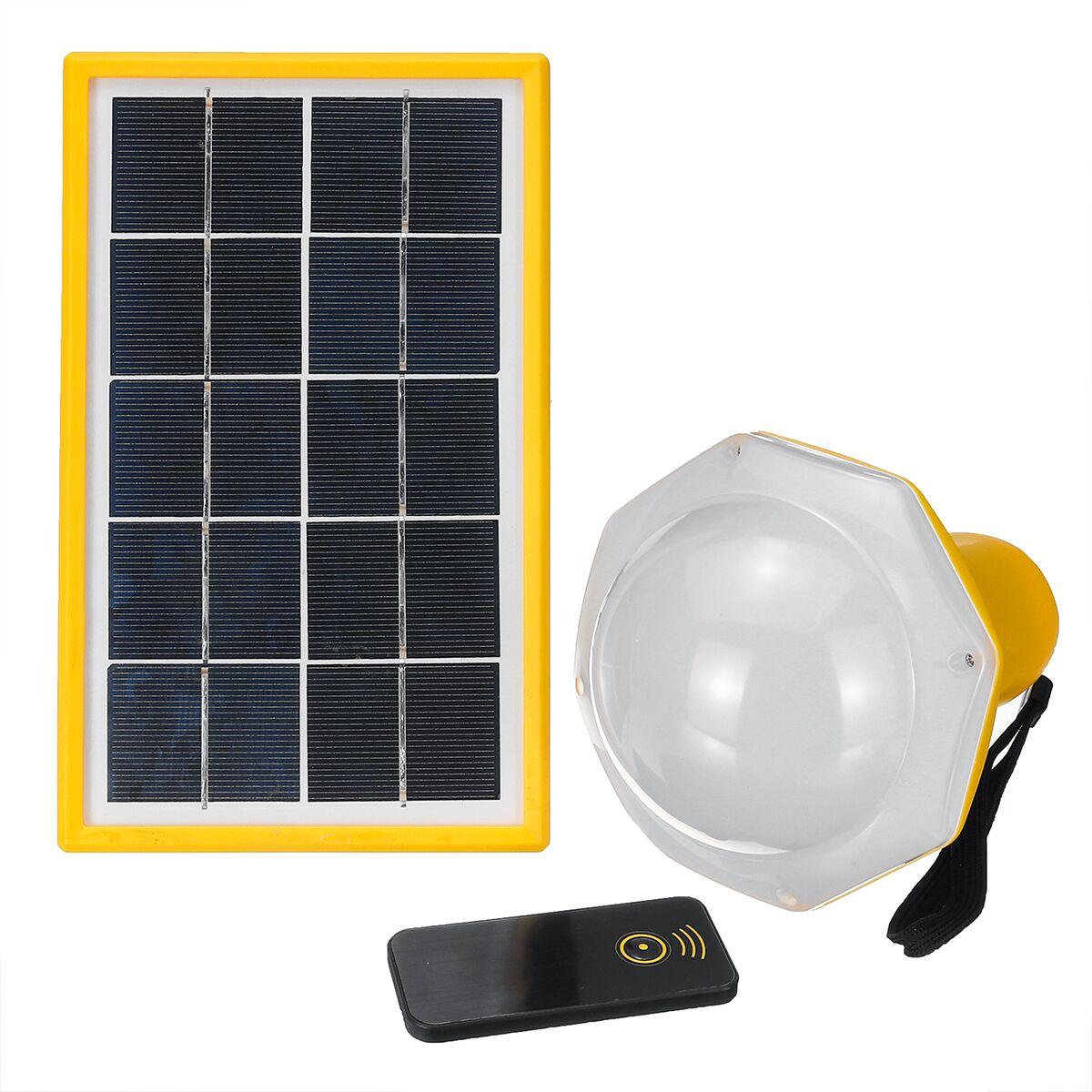 Panel solar de 200LM con 5 modos de alimentación de energía, kits de sistema de iluminación DC y generador de emergencia con control remoto para camping al aire libre