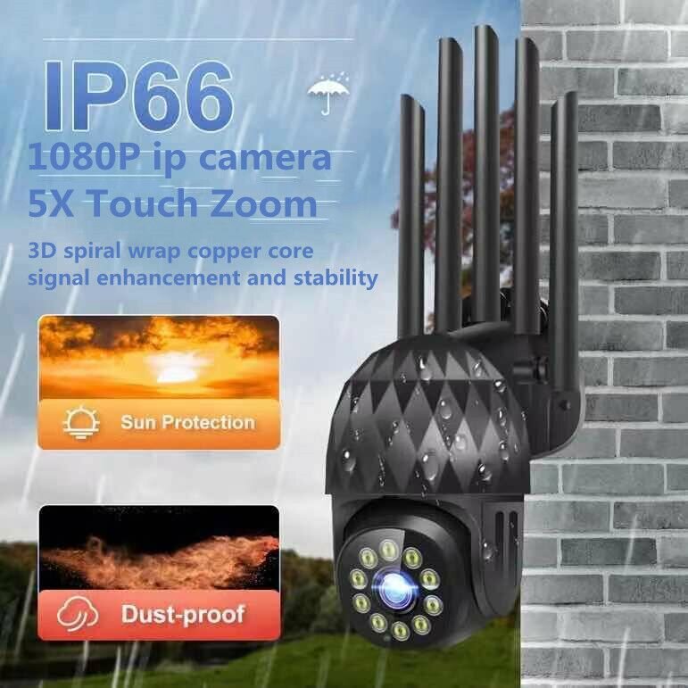 Guudgo 1080P 10 LED خارجي PTZ IP الة تصوير اتجاهين صوت وايفاي الة تصوير Auto ضد للماء CCTV للرؤية الليلية فيديو المراقبة