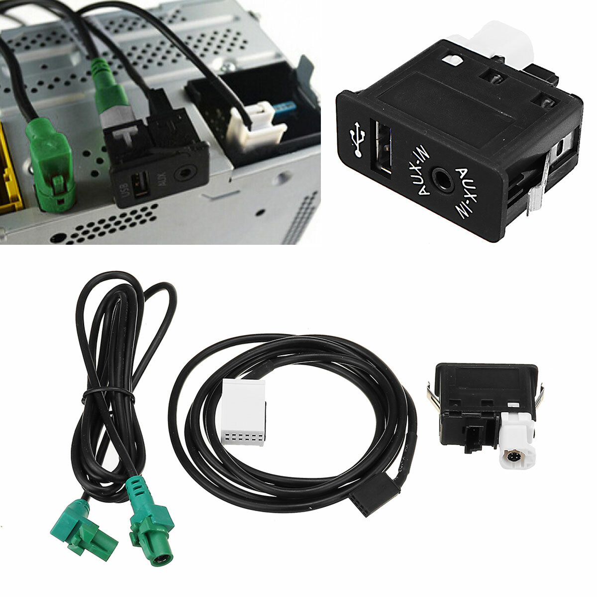 Auto AUX USB Switch Socket Audiokabel Adapter Voor BMW E60 E61 E63 E64 E87 E90
