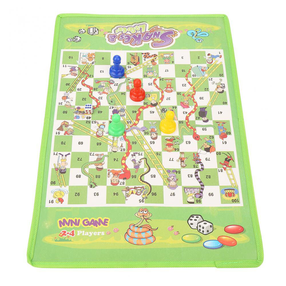 Snake Ladder Interesting Board Game Toy Set Portable Flying Chess Board Educational Kids Toys