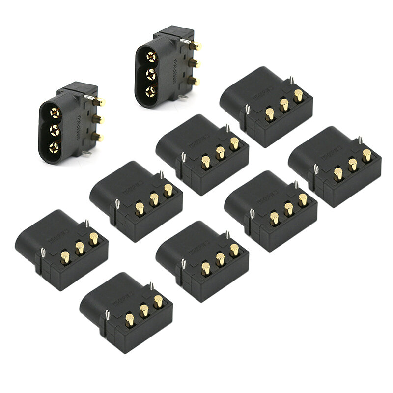 10Pcs RJX Amass MR60PW-M Three Core Gold-plated Male Plug Horizontal PCB Circuit Board Connector for