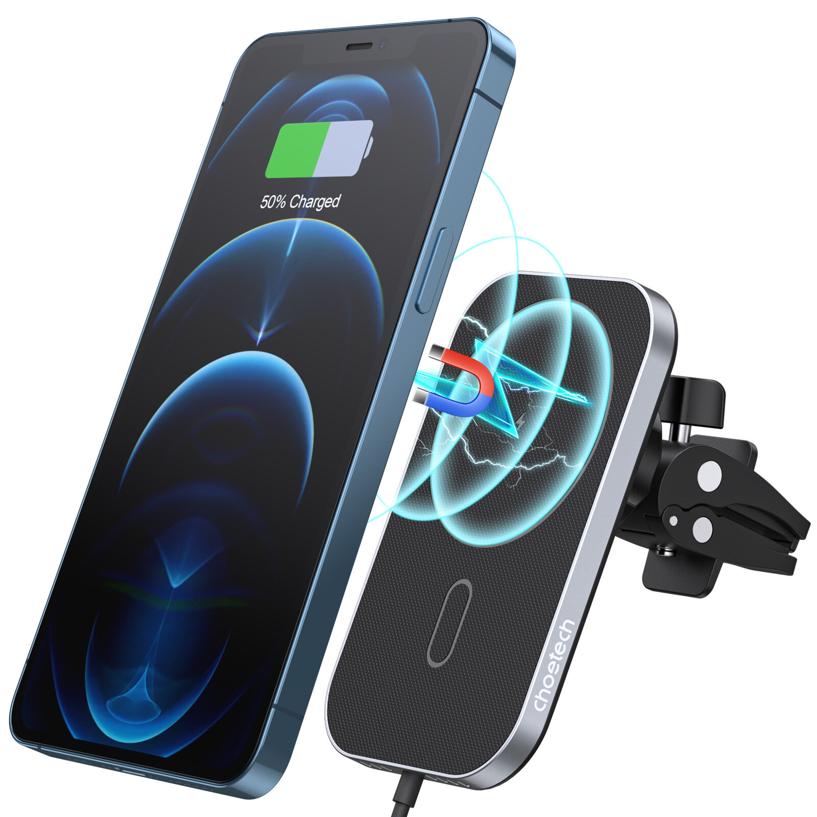 CHOETECH 15W Magnetische ontluchter Draadloze autoladerhouder voor iPhone 12 Pro Max voor iPhone 12 