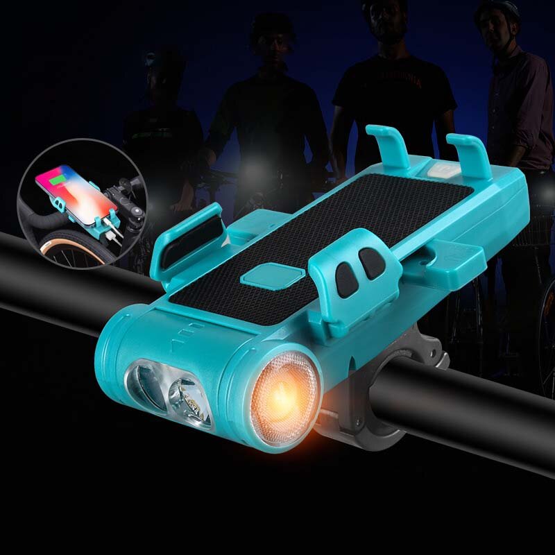 BIKIGHT 5-in-1 2000mAh/3500mAh 500LM Bike Light USB Rechargeable Power Bank Waterproof Phone Holder Headlight With Bike