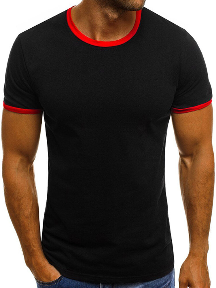 Mens fashion solid color breathable crew neck casual t-shirts Sale ...