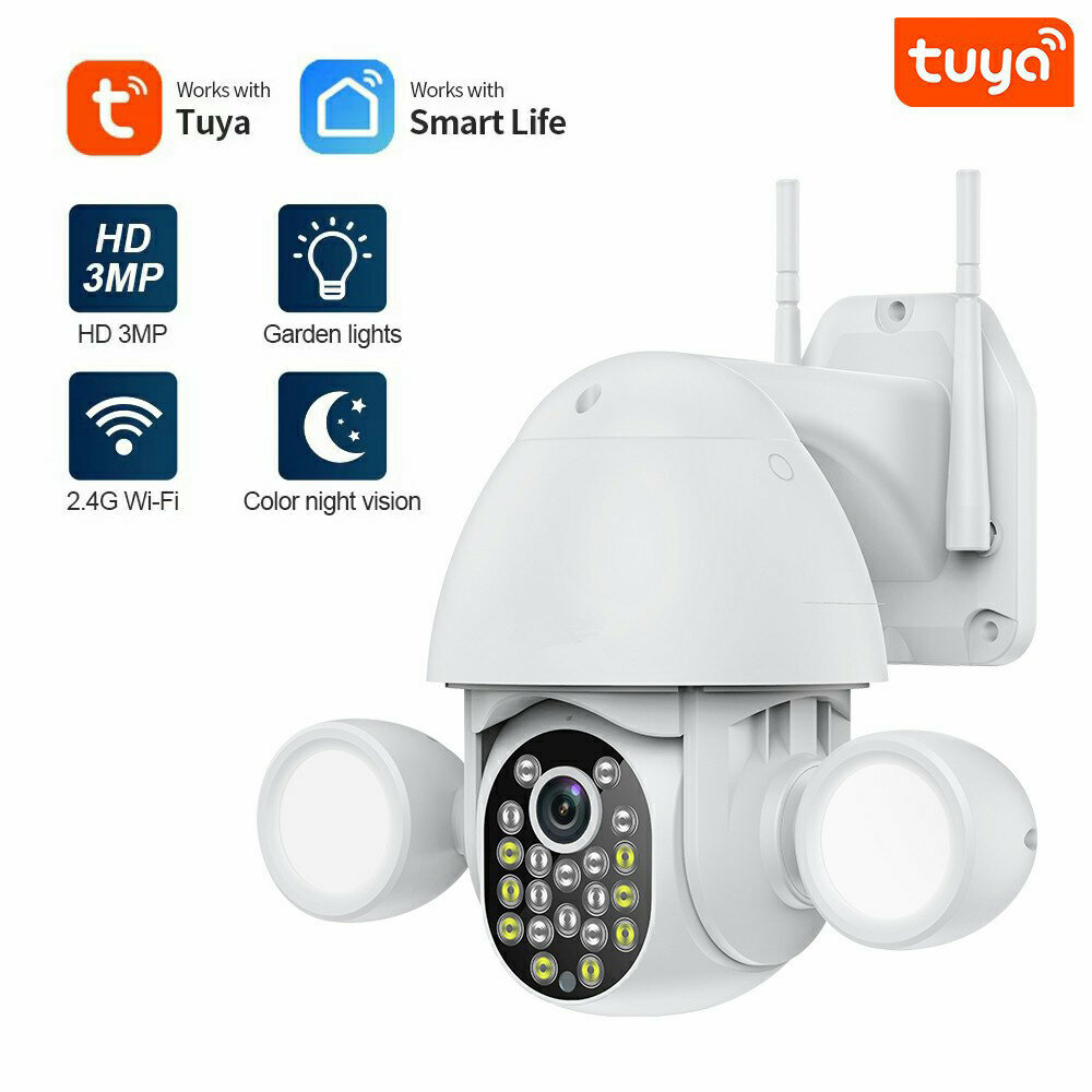 Tuya S2-Q08 HD 1080P WiFi IP Camera 3MP 2.4GIP66 Waterproof Full Color Night Vision Support Video Control Motion Senso