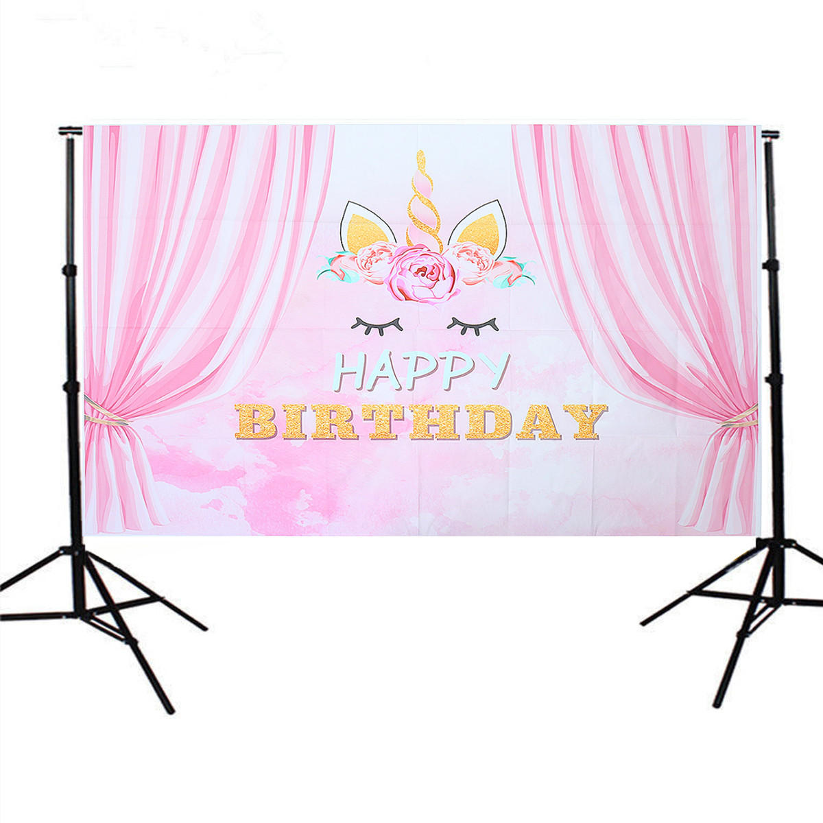 5x3FT roze gordijn Unicorn verjaardag thema fotografie achtergrond Studio Prop achtergrond