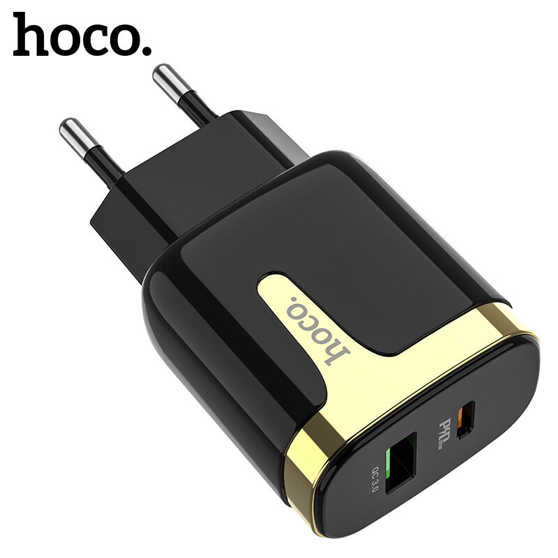 HOCO C79A 18W2ポートUSBPD充電器デュアル18WPD3.0 QC3.0 FCPSCP高速充電壁充電アダプターEUプラグforiPhone 12 Pro Max for Samsung Galaxy Note S20 ultra Huawei Mate40 OnePlus 8 Pro
