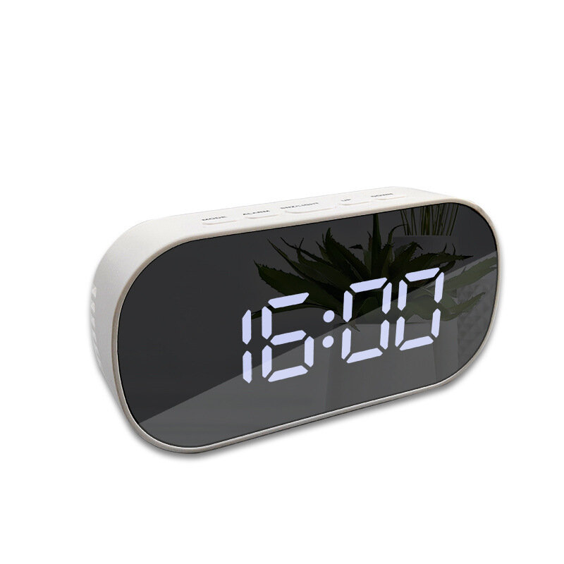 

Bakeey Multifunctional LCD Screen Electronic Clock Silent Mirror Slarm Clock LED Temperature Timer