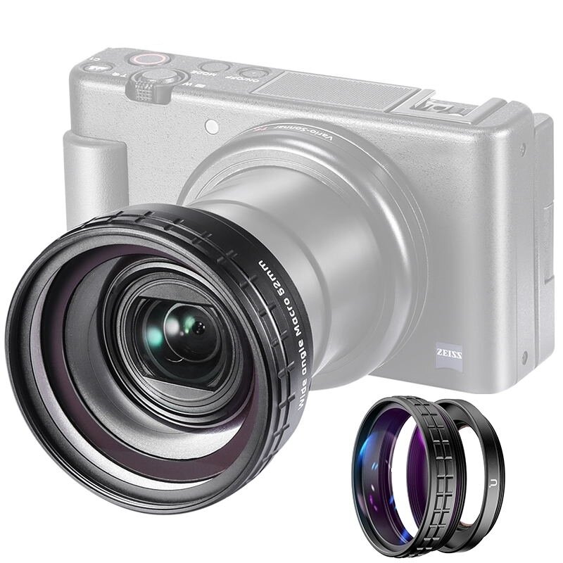Ulanzi wl-1 zv1 10x hd macro lens 18mm wide angle lens camera lens for sony zv-1
