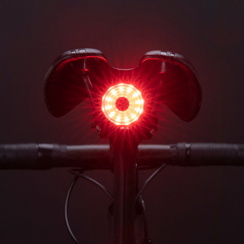 

ROCKBROS 100LM Bike Tail Light Brake Sensing Rear Lights 7 Modes USB Rechargeable Safety Warning Lamp
