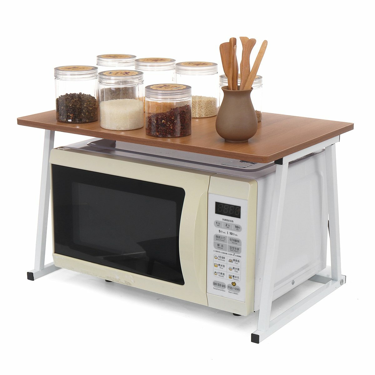 

Microwave Oven Shelf Z-Shaped Kitchen Storage Rack Baker Stand Kitchen Coffee Room Desktop Organizer