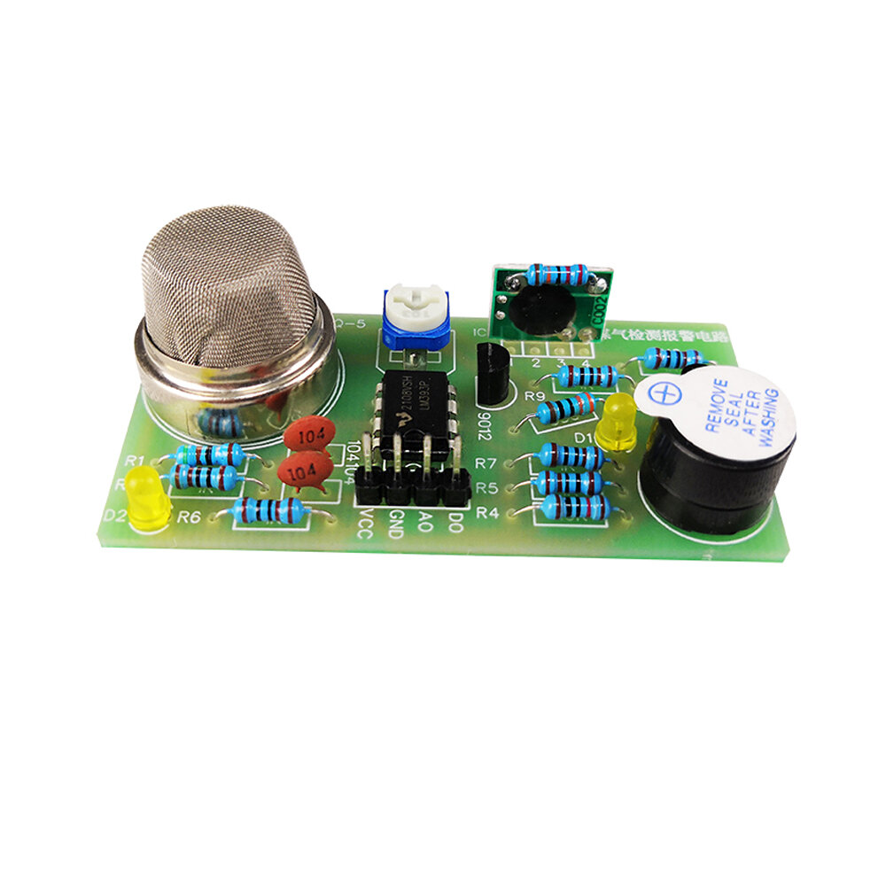 MQ-5 Circuito di allarme rilevamento gas Suono e luce Insegnamento elettronico Formazione Kit sensore produzione parti f