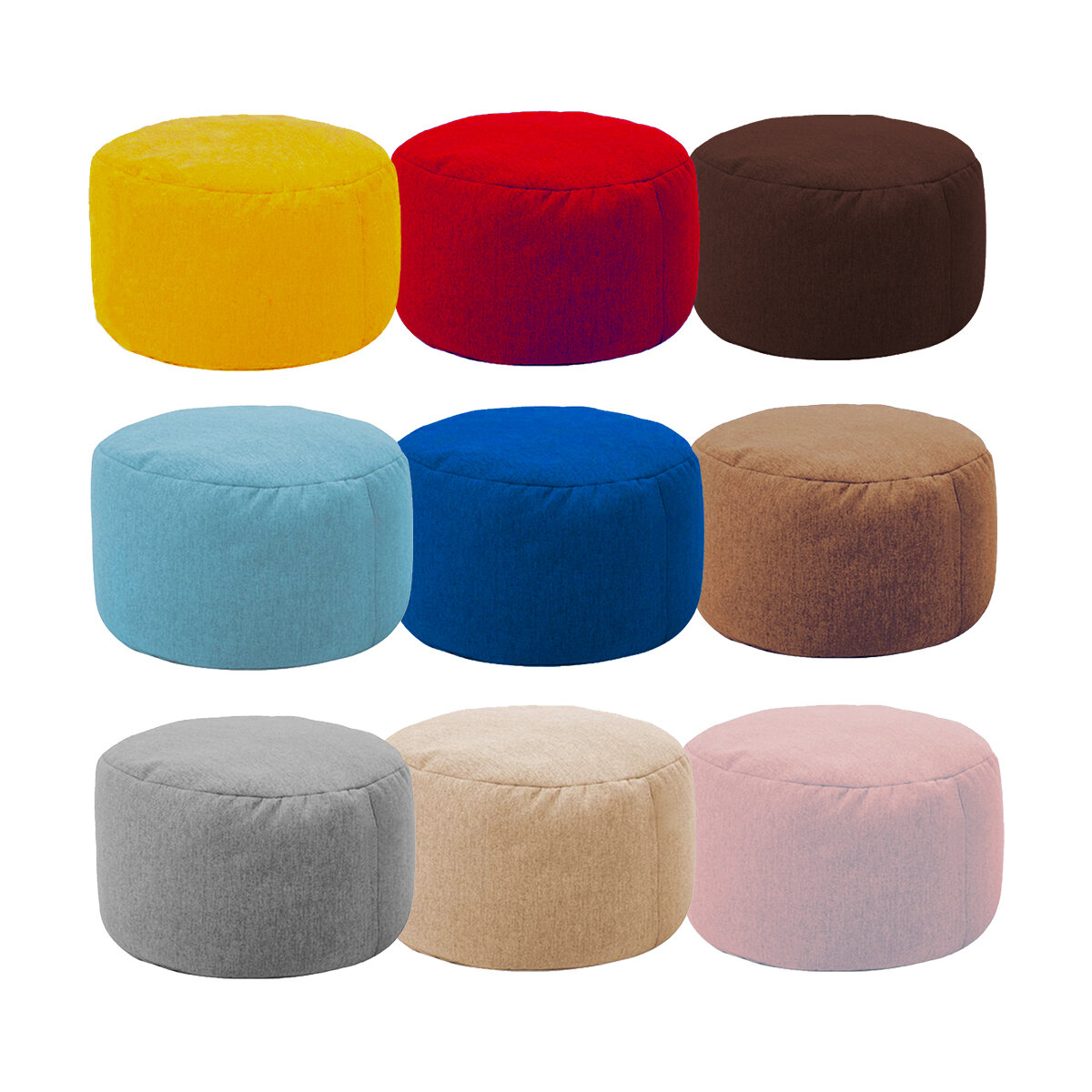 Nesloth Small Round Beanbag Sofas Cover without Filler Upholstered Velvet Footstool Chair Pouf Puff Couch Tatami Living