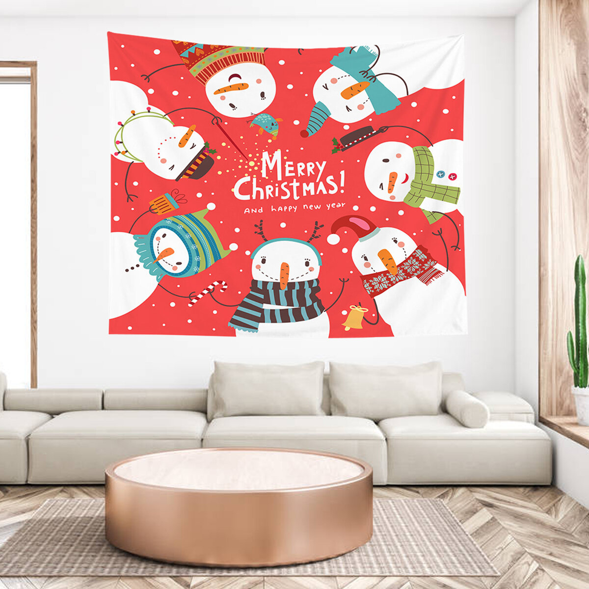 Christmas Hanging Cloth Custom Red Santa Claus Bedside Background Cloth Wall Bedside Decoration Tape