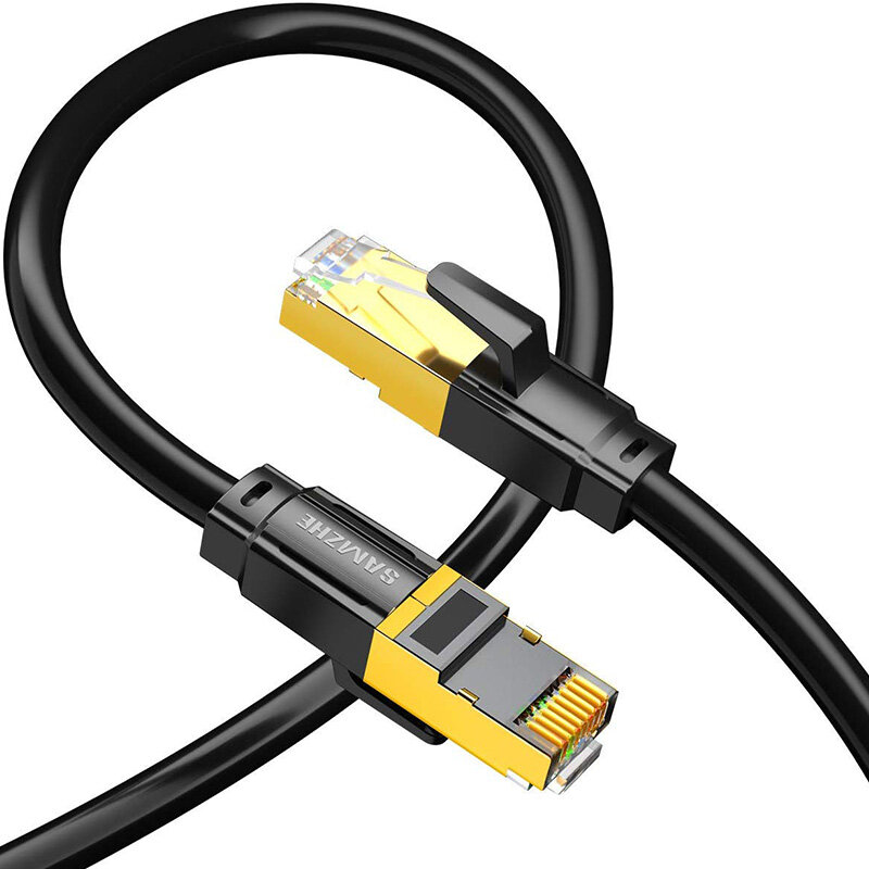 SAMZHE CAT8 SFTP Ethernet-kabel Netwerkkabel Cat8-patch 25 Gbps 24AWG Koperen kern 2000 MHz RJ45 Kab