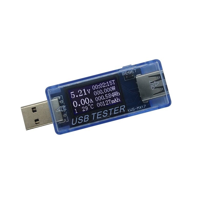 

8 in1DC4-30V Electrical Power USB Capacity Voltage Tester Current Meter Monitor Voltmeter Ammeter-Blue