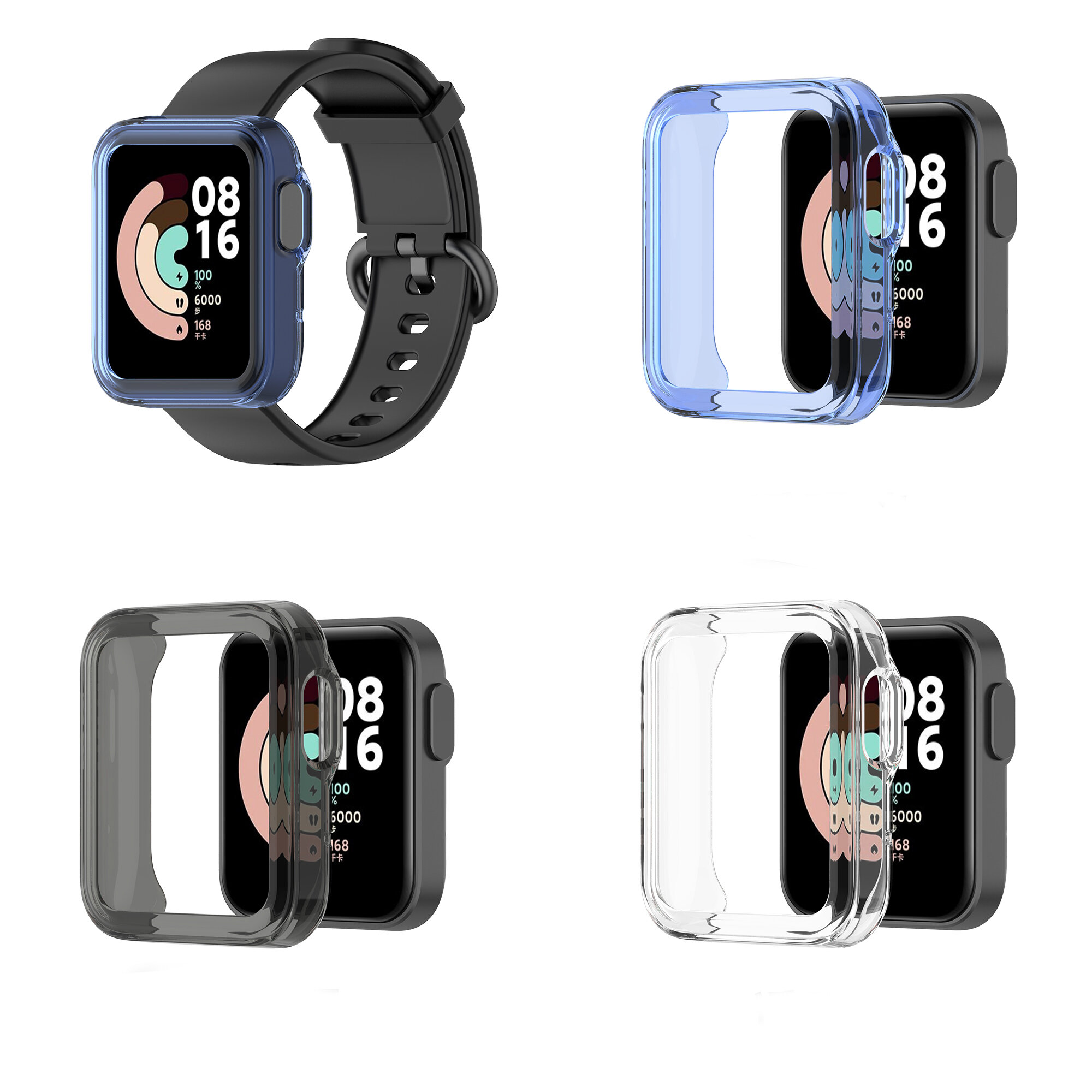 Bakeey Transparant TPU Half-pack horlogekastdeksel Horlogebeschermer voor Xiaomi Mi Watch Lite