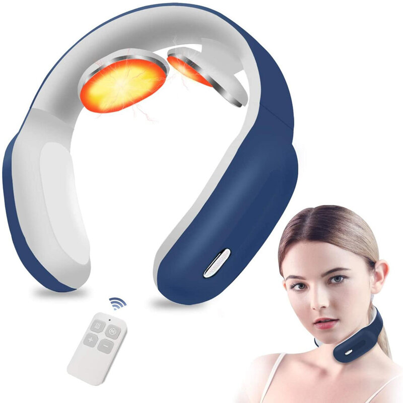 

PGG D12 Electric Neck Shoulder Massager Remote Control Acupuncture Therapy Pain Relief Relaxation Magnetic Pulse Cervica