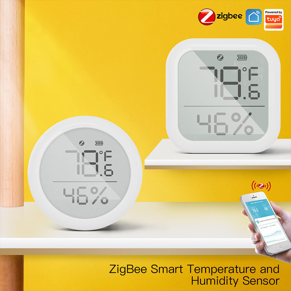 MoesHouse Tuya ZIGBE Smart Digitale Temperatuur- en Vochtigheidssensor Lcd-scherm Intelligente Hygro