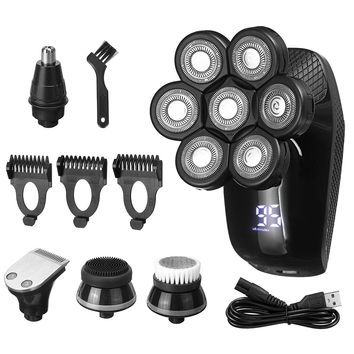 7D Floating Head Electric Shaver LED Display IPX6 Waterproof Electric Shaver Cordless Rechargeable Self-service Hair Mac