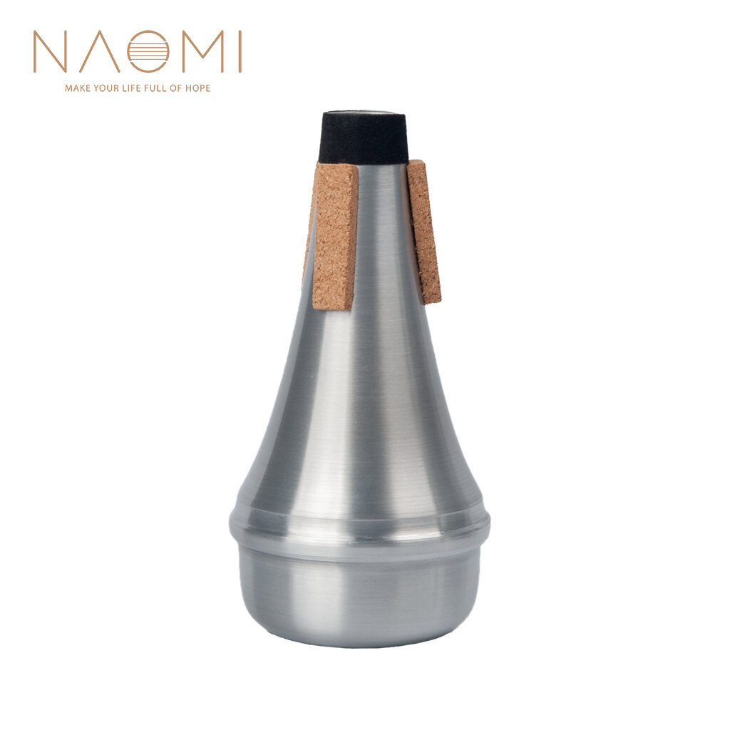 

NAOMI Trumpet Mute алюминиевая труба немая прямая практика серебристого цвета для трубы деревянные духовые инструменты а