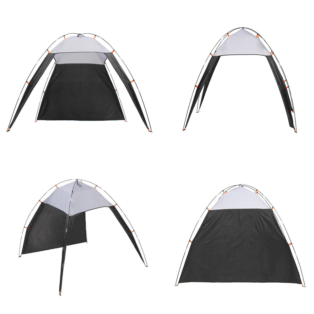 Tragbarer Sonnenschutz für 5-8 Personen mit dreieckigem Dach für Camping, Angeln oder Strand.