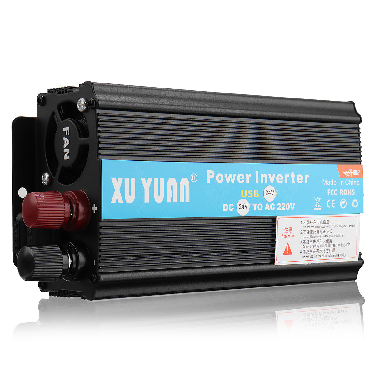 4000W 12V / 24V تيار منتظم إلى 110V / 220V AC Solar القوة Inverter LED Modified Sine Wave Converter Black