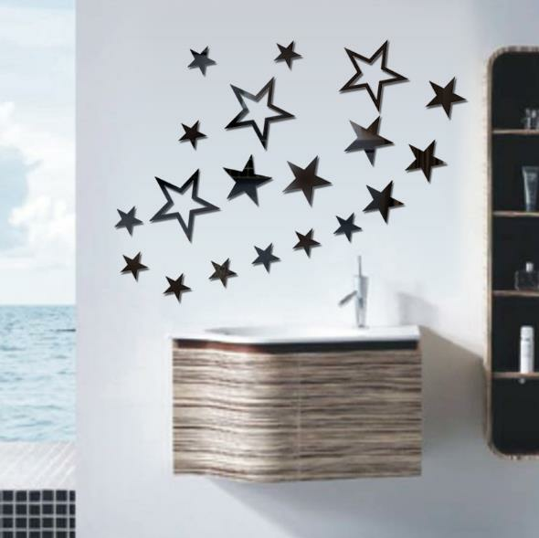 3D Star Multi-Color DIY Shape Spiegel Muurstickers Home Wall Bedroom Office Decor