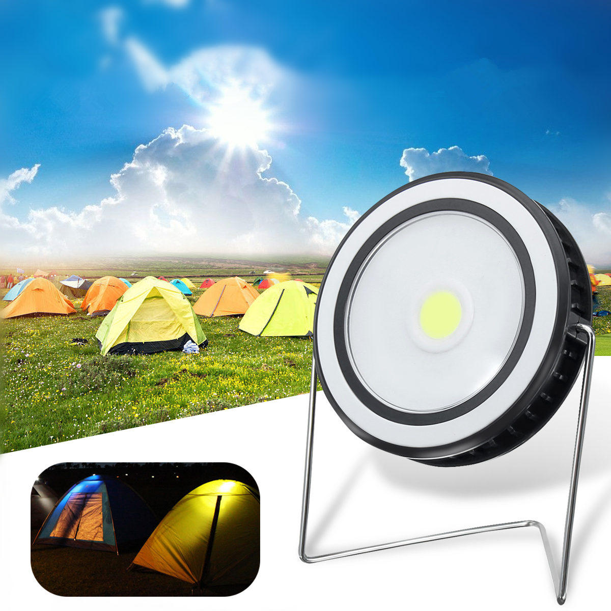 150LM COB LED Solar Panel Leistung Licht Outdoor Waterproof Emergency Spotlight Lamp for Camping Hiking