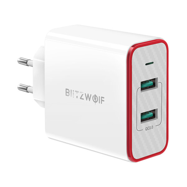BlitzWolf® BW-PL3 36W QC3.0 Dual Ports USB Charger Global Adapter