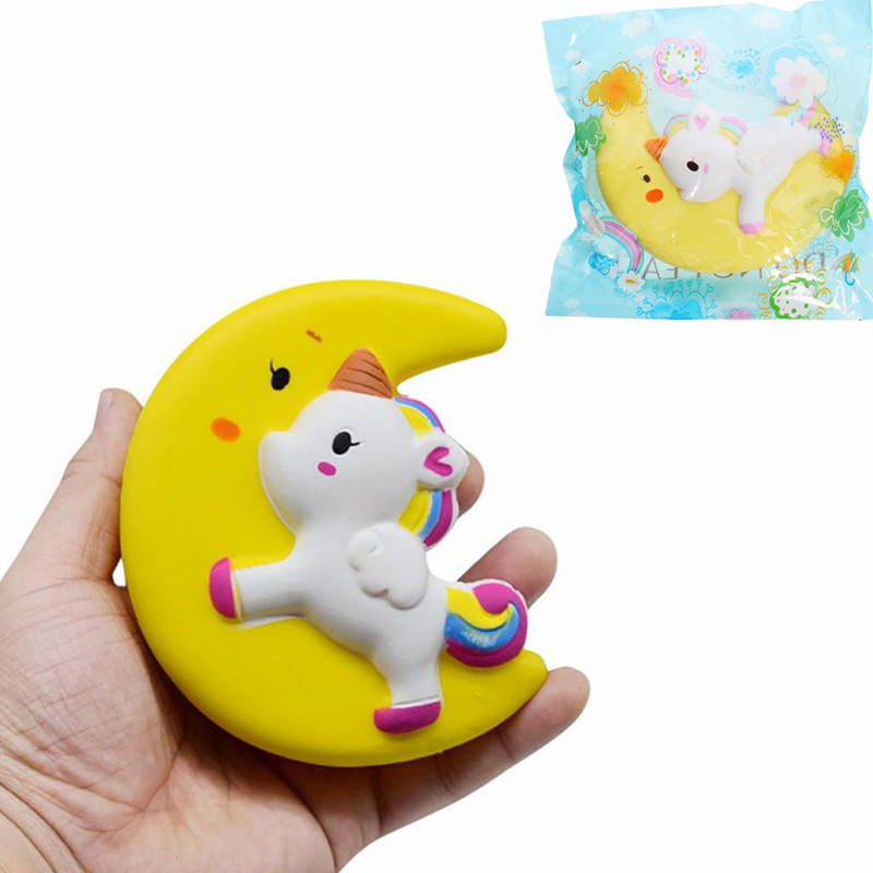 

Cartoon Unicorn Moon Pegasus Squishy 11cm Slow Rising With Packaging Collection Gift Soft Toy Yellow