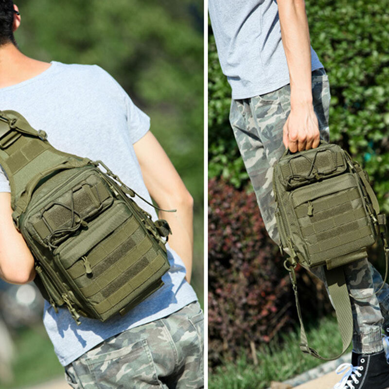 Men Nylon Camouflage Large Capacity Multi-carry Tactical Travel Outdoor Chest Bag Shoulder Bag
