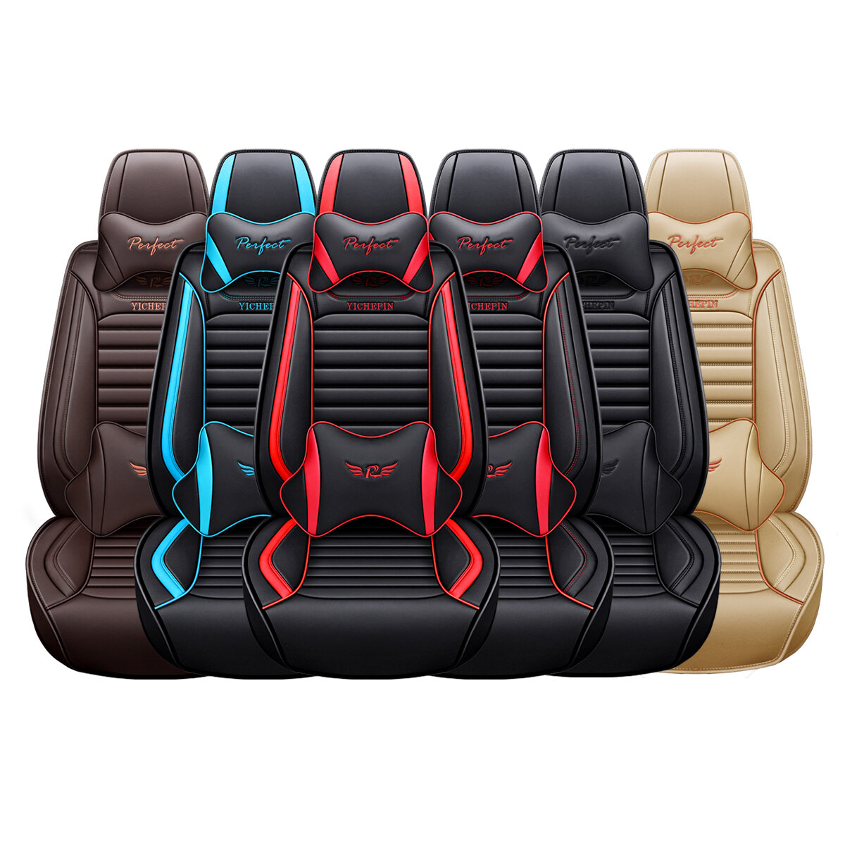 PU Авто подушки сиденья с подголовником автомобильный универсальный защитный коврик подушка переднего и заднего сиденья чехол для Авто