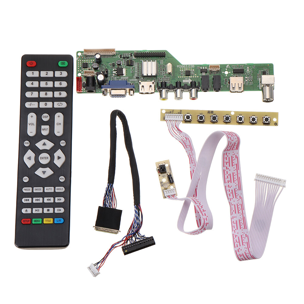 Digitaal Signaal M3663.03B DVB-T2 Universele LCD TV Controller Driver Board TV / PC / VGA / HDMI / U