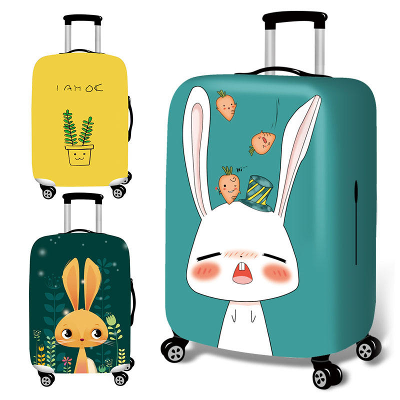 Honana Cute Cartoon Rabbit Elastic Luggage Cover Trolley Case Cover Durable Suitcase Protector