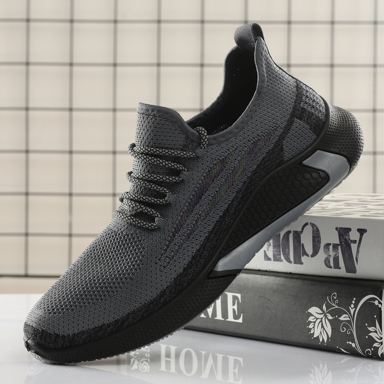 Men's Breathable Knit Soft Slip-On Lightweight Casual Sneakers Jogging Shoes