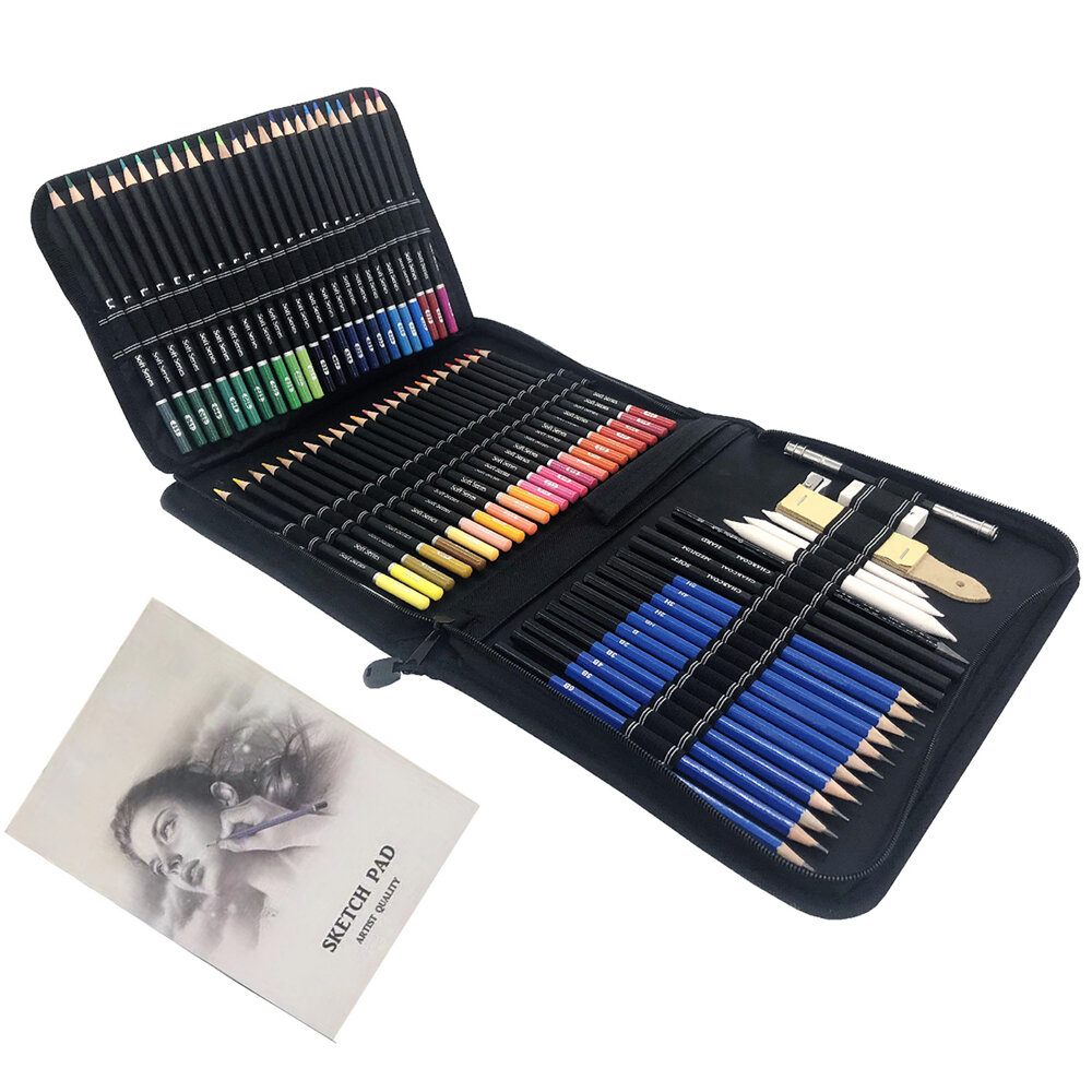 

96Pcs Colored Pencils Set Water Solute Metal Color Charcoal Pencil With Eraser Painting Set For Beginner Art Drawing