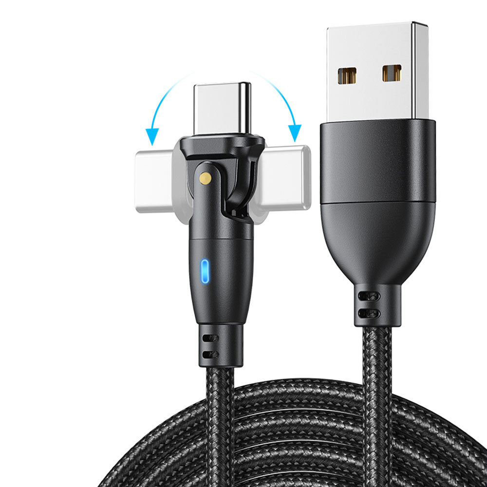 AUFU 3A USB-A naar Type-C/iP Kabel Snel opladen Datatransmissie Koperen kernlijn 1M/2M lang voor iPh