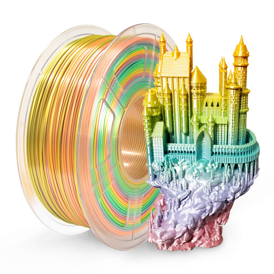 

SUNLU Silk Rainbow 1 кг PLA 1,75 мм нить двухцветная высокопрочная нить для 3D-принтера