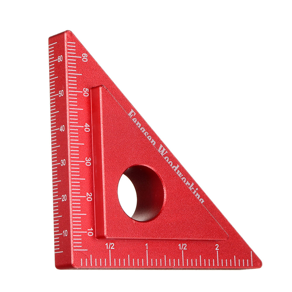 

Деревообработка Линейка высоты 90 градусов Плотник квадратная метрическая дюймов Треугольная линейка Алюминиевый сплав D