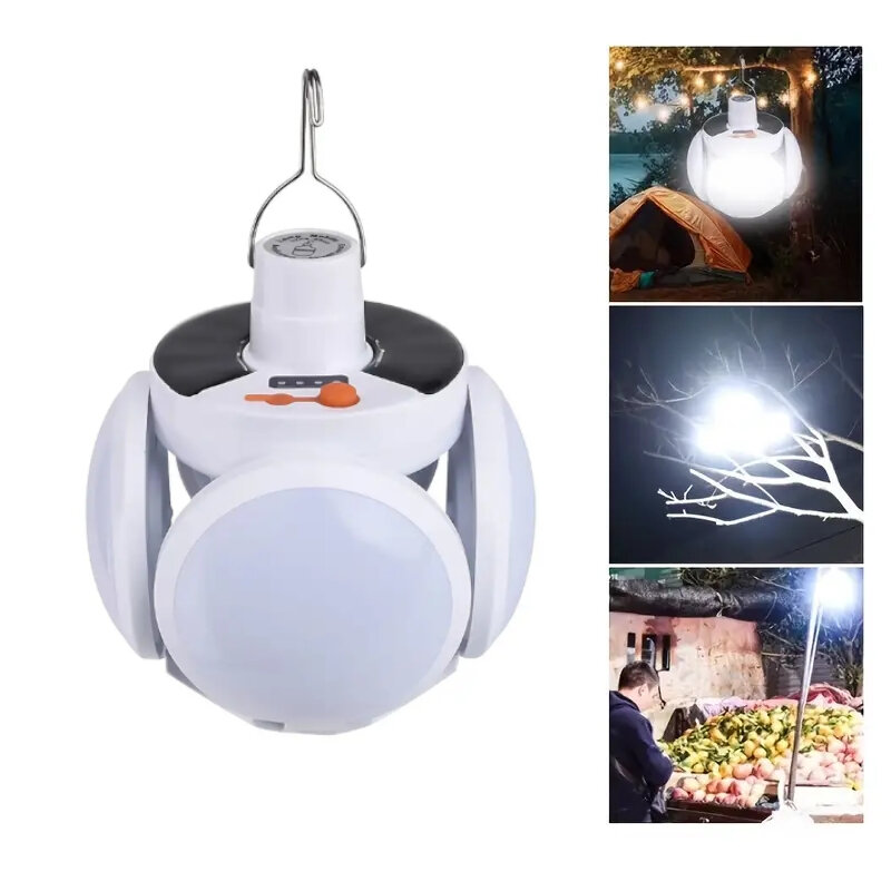 USB en zonne-oplaadbare LED voetbalvormige nachtlamp buitenlamp campinglamp noodlamp