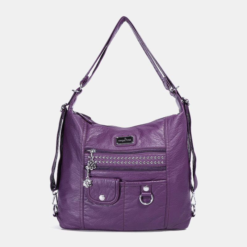 

Angel Kiss Women PU Leather Multi-carry Waterproof Convertible Anti-theft Wear-resistance Crossbody Bag Shoulder Bag Bac