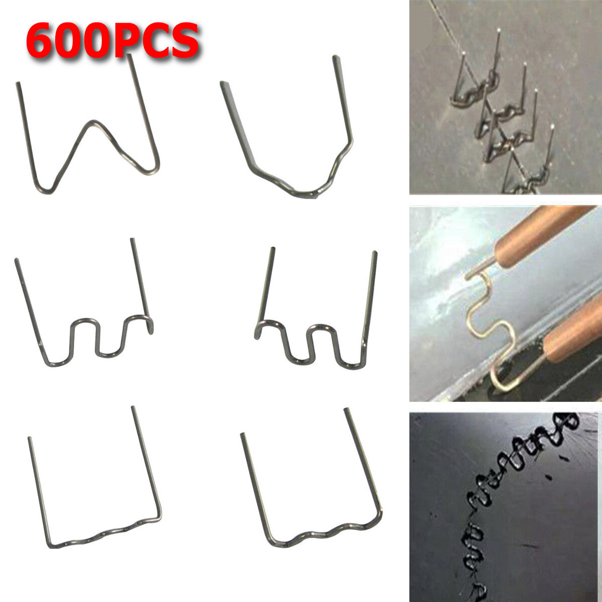 600 stks Standaard Pre Cut 0.6 / 0.8mm Hot Nietjes Voor Plastic Nietmachine Auto Reparatie Lassers