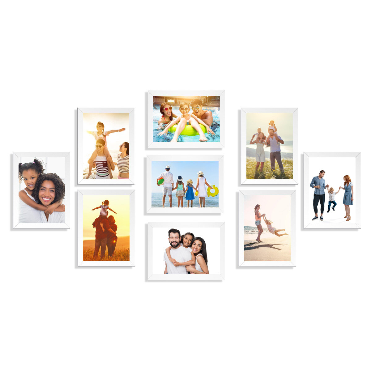 9pcs Frame DIY Combination Photo Wall Home Decoration Waterproof Frame Staircase Living Room Bedroom